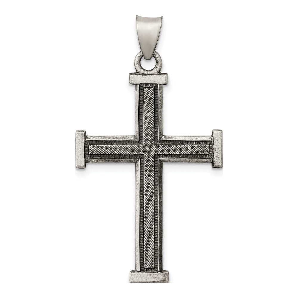 Sterling Silver Antiqued Latin Cross Pendant