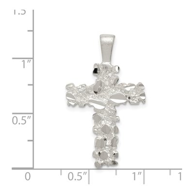 Sterling Silver Diamond-Cut Cross Pendant – view 4