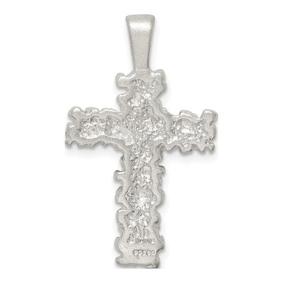 Sterling Silver Diamond-Cut Cross Pendant – view 5