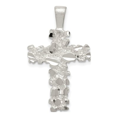 Sterling Silver Diamond-Cut Cross Pendant