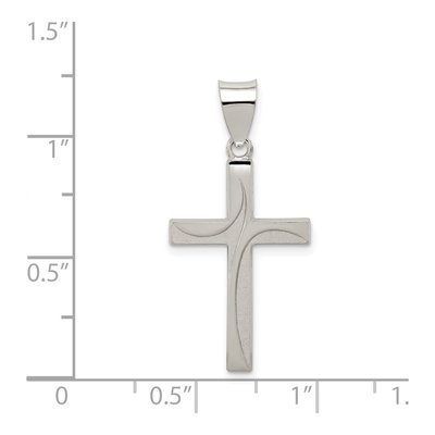 Sterling Silver Textured Latin Cross Pendant – view 4