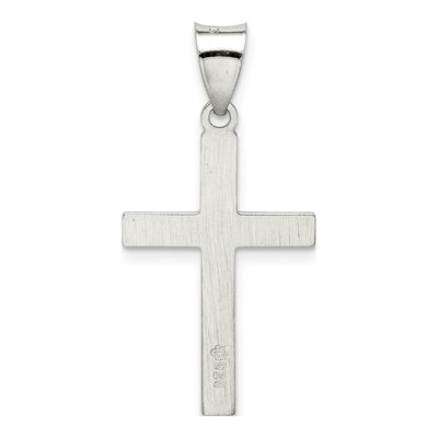 Sterling Silver Textured Latin Cross Pendant – view 5