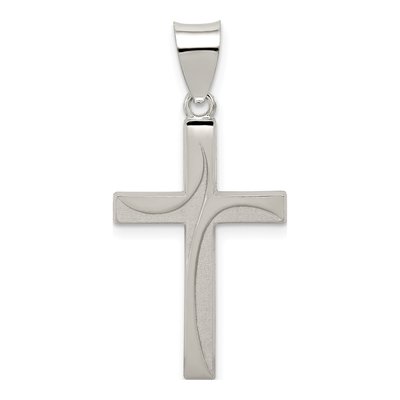 Sterling Silver Textured Latin Cross Pendant