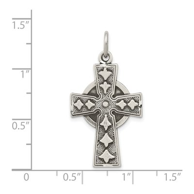 Sterling Silver Antiqued Irish Cross Pendant – view 4