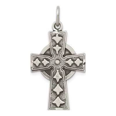 Sterling Silver Antiqued Irish Cross Pendant