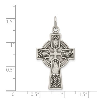 Sterling Silver Antiqued Irish Cross Pendant – view 4