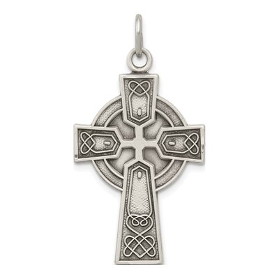 Sterling Silver Antiqued Irish Cross Pendant