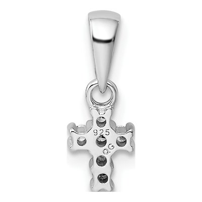 Sterling Silver CZ Cross Pendant – view 4