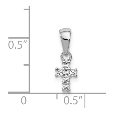 Sterling Silver CZ Cross Pendant – view 5