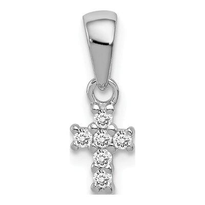 Sterling Silver CZ Cross Pendant