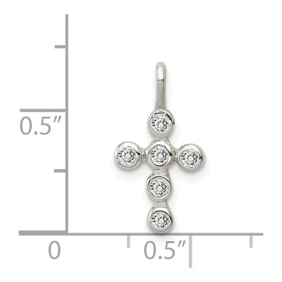 Sterling Silver CZ Cross Pendant – view 4