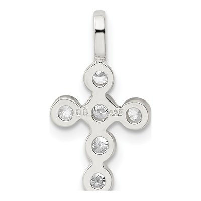 Sterling Silver CZ Cross Pendant – view 5