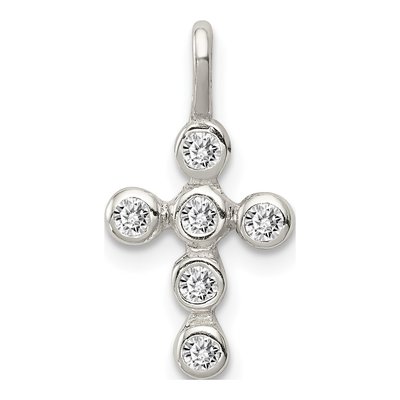 Sterling Silver CZ Cross Pendant