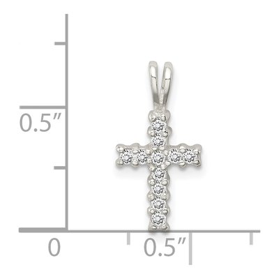 Sterling Silver CZ Cross Pendant – view 4