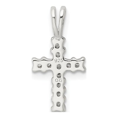 Sterling Silver CZ Cross Pendant – view 5