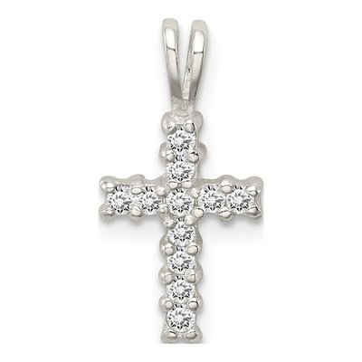 Sterling Silver CZ Cross Pendant