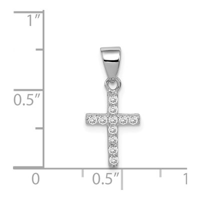 Sterling Silver CZ Cross Pendant – view 5