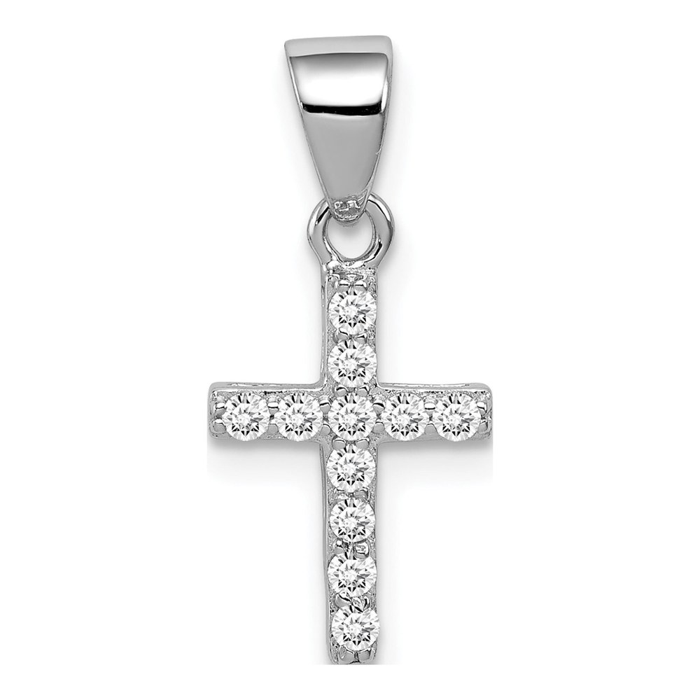 Sterling Silver CZ Cross Pendant