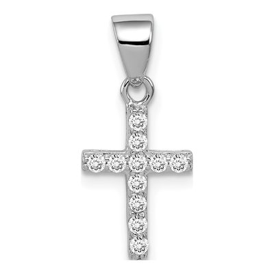 Sterling Silver CZ Cross Pendant