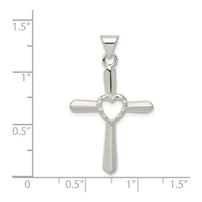 Sterling Silver Cross Heart Pendant – view 4