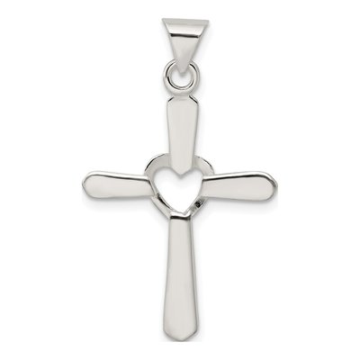 Sterling Silver Cross Heart Pendant – view 5