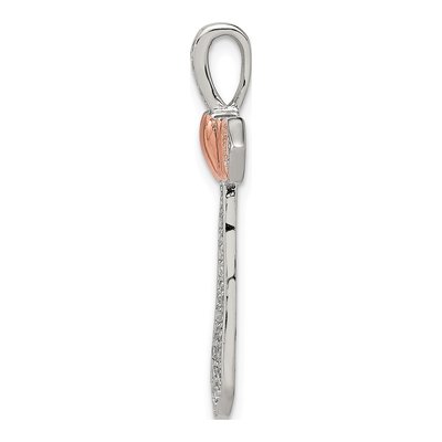 Rose Gold-Plated Sterling Silver CZ Mom Cross Pendant – view 3