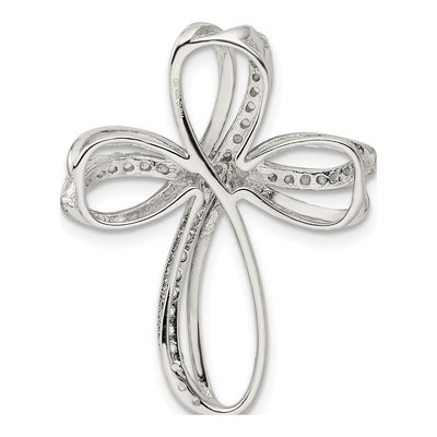 Sterling Silver CZ Cross Slide Pendant – view 5
