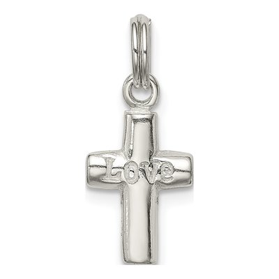 Sterling Silver LOVE Cross Pendant – view 5