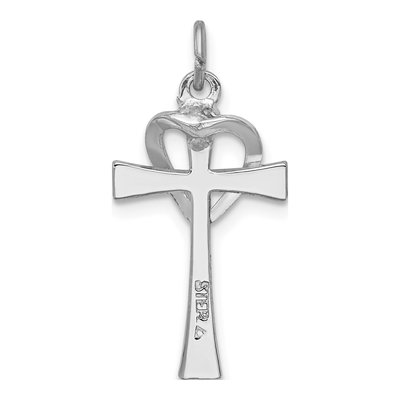 Sterling Silver Cross Heart Pendant – view 4