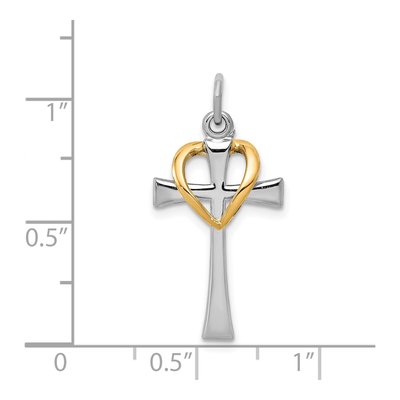 Sterling Silver Cross Heart Pendant – view 5