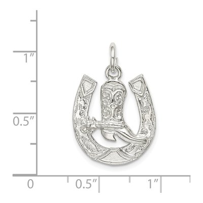Sterling Silver Horseshoe Boot Pendant – view 4