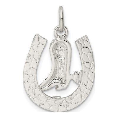 Sterling Silver Horseshoe Boot Pendant – view 5