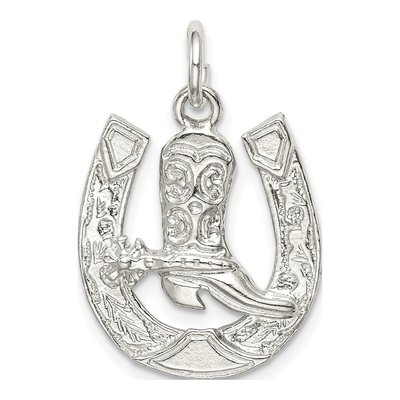 Sterling Silver Horseshoe Boot Pendant