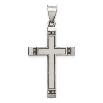 Sterling Silver Antiqued Latin Cross Pendant