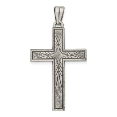 Sterling Silver Antiqued Latin Cross Pendant