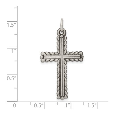 Sterling Silver Antiqued Textured Latin Cross Pendant – view 4