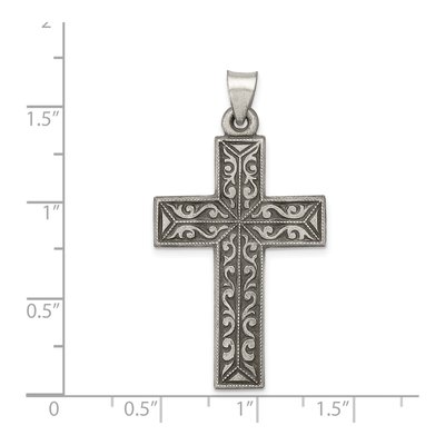 Sterling Silver Antiqued Latin Cross Pendant – view 4