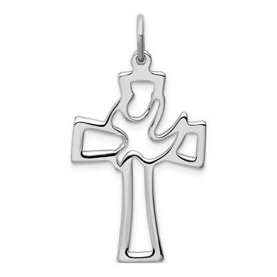 Sterling Silver Dove Cross Pendant