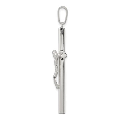 Sterling Silver Hollow Crucifix Pendant – view 3