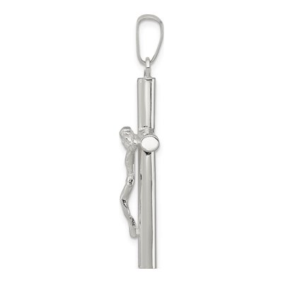 Sterling Silver Hollow Crucifix Cross Pendant – view 3