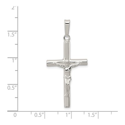 Sterling Silver Hollow Crucifix Cross Pendant – view 4