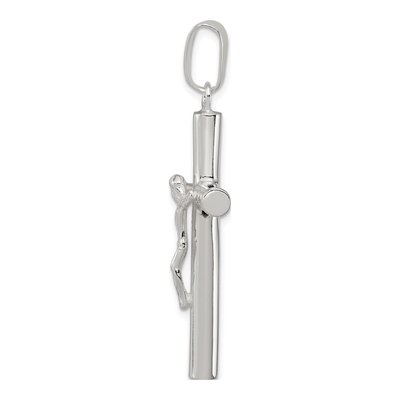 Sterling Silver Hollow Crucifix Cross Pendant – view 3