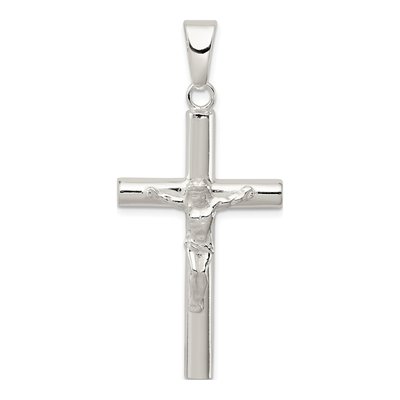 Sterling Silver Hollow Crucifix Cross Pendant