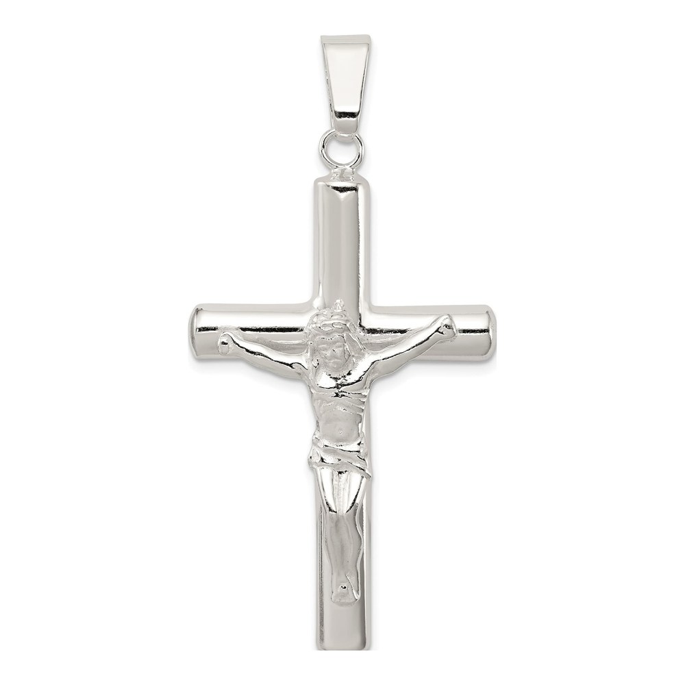 Sterling Silver Hollow Crucifix Cross Pendant