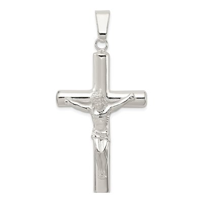 Sterling Silver Hollow Crucifix Cross Pendant