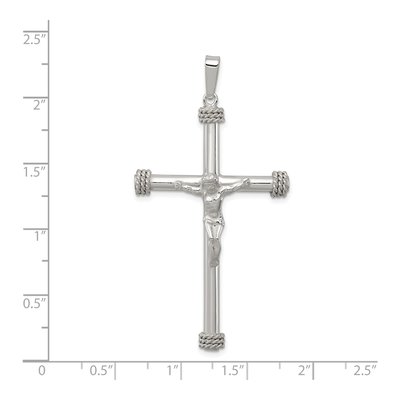 Sterling Silver Textured Crucifix Pendant – view 4