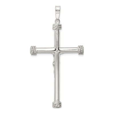 Sterling Silver Textured Crucifix Pendant – view 5