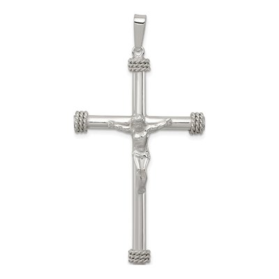 Sterling Silver Textured Crucifix Pendant