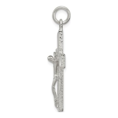 Sterling Silver Squared Cross Crucifix Pendant – view 3