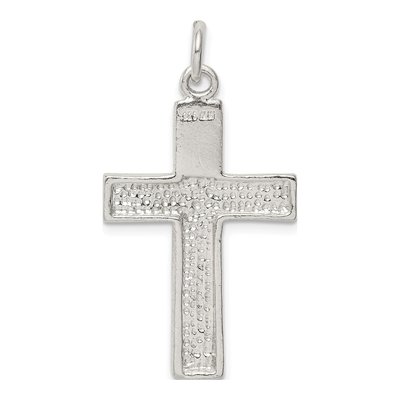 Sterling Silver Squared Cross Crucifix Pendant – view 5